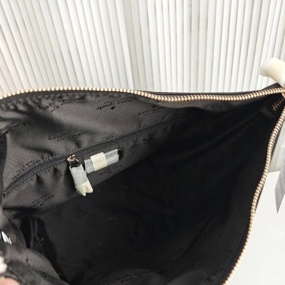 Kate Spade New York Woman's Chelsea Nylon Duffle Bag Black Crossbody Bucket Bag - Picture 3 of 16